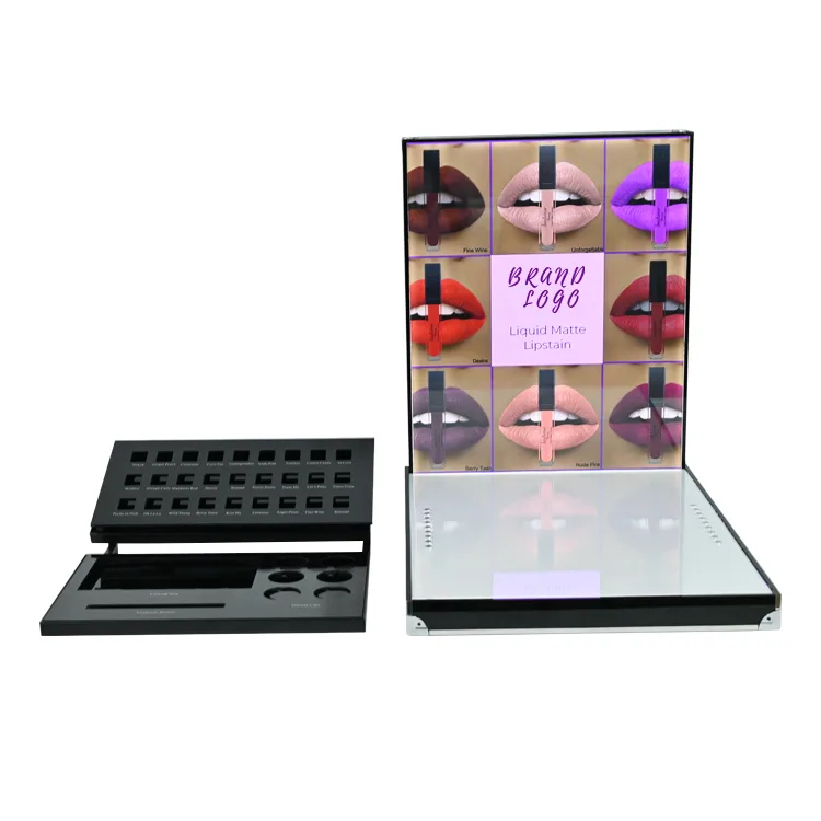 Countertop Led Acrylic Makeup Lipstick Display Stand