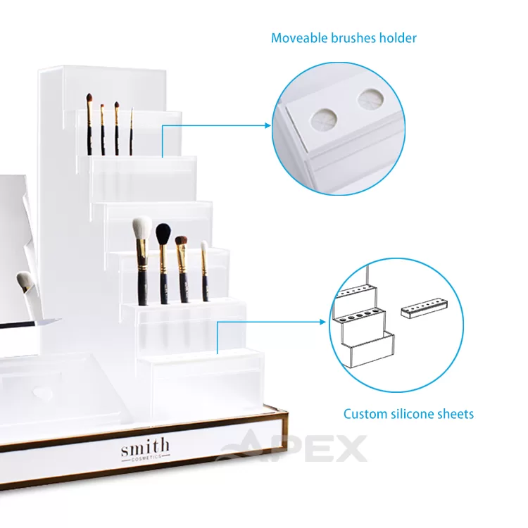 High End Frosted Acrylic Makeup Brush Display Stand
