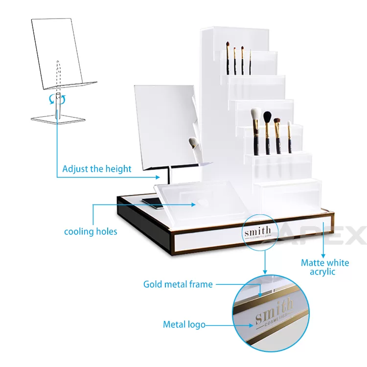 High End Frosted Acrylic Makeup Brush Display Stand