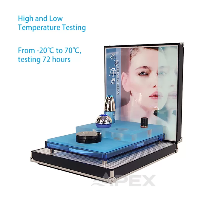 Modern Table Top Acrylic Cosmetic Display With Led Lights