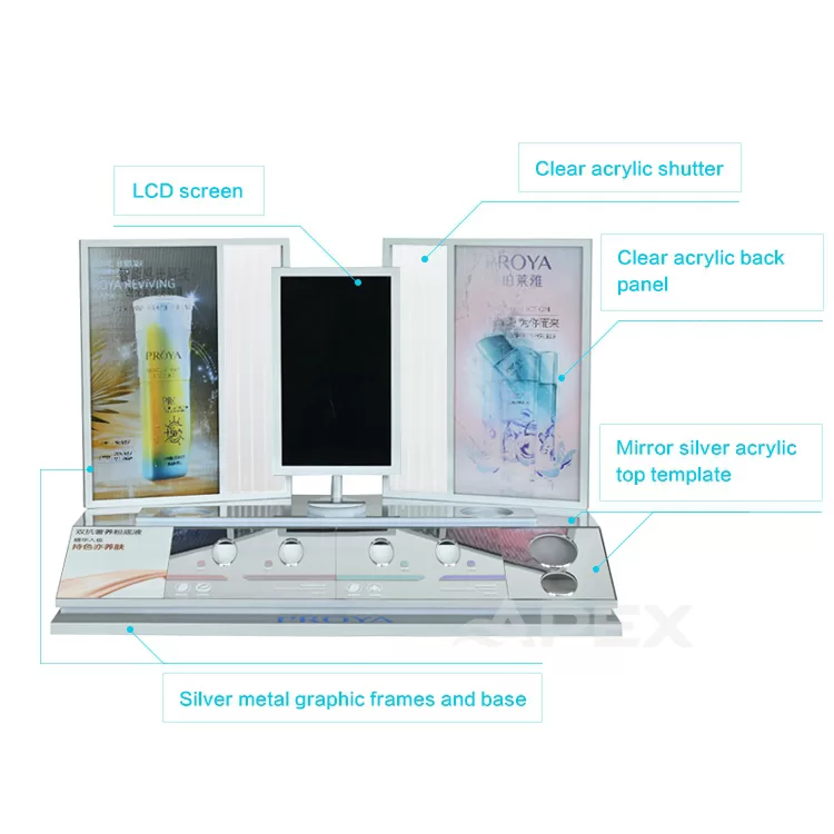 Exclusive Shop Smart Skincare Display Stand With Lcd Screen