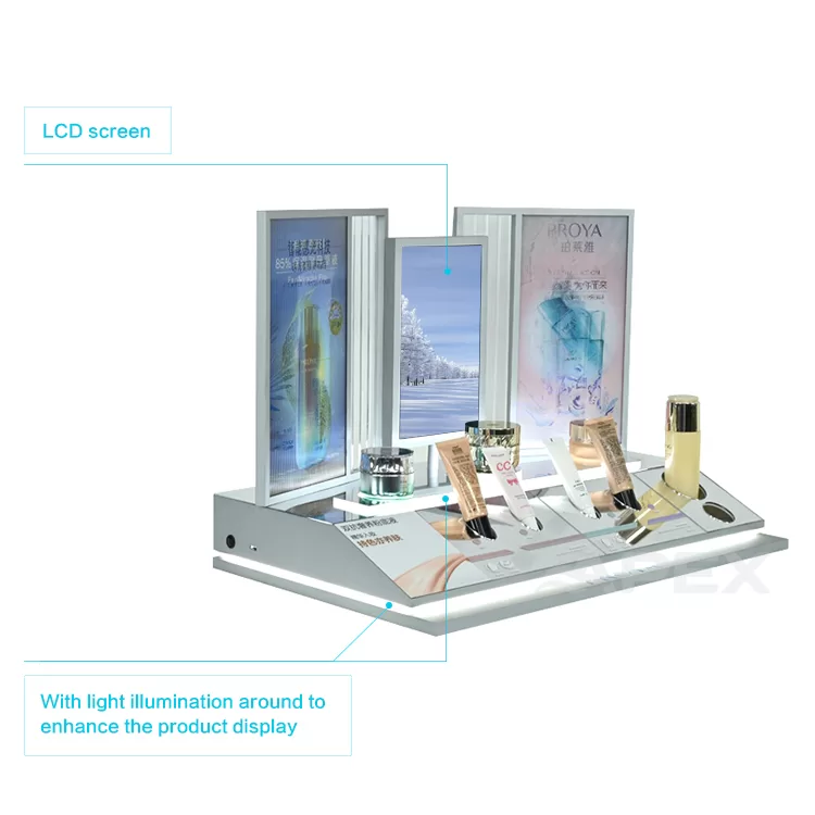 Exclusive Shop Smart Skincare Display Stand With Lcd Screen