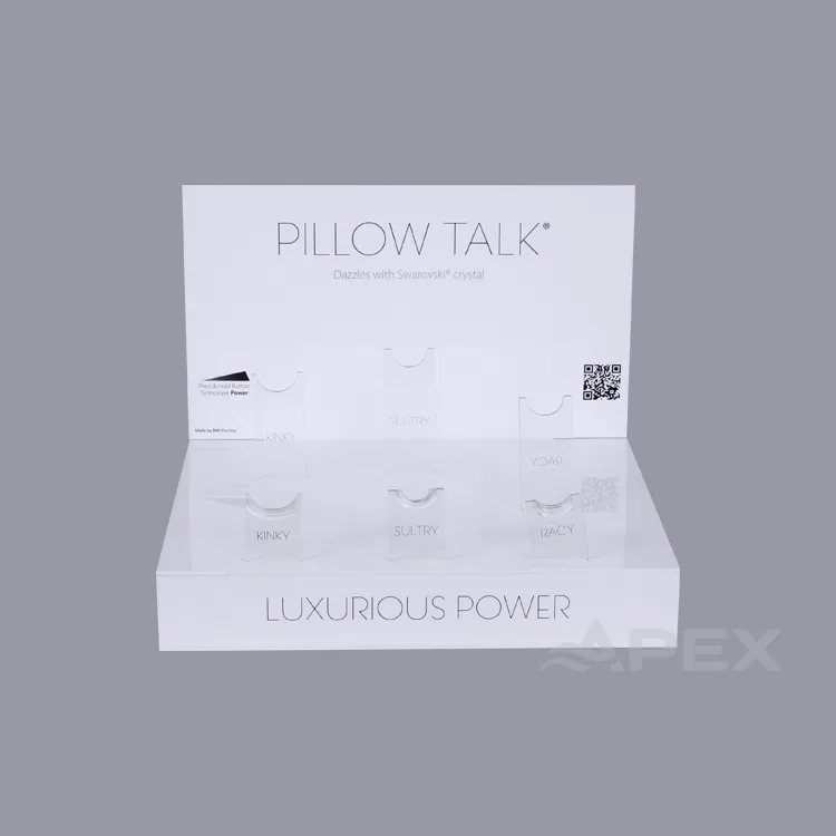 White Custom Adult Store Acrylic Sex Toy Display Stand