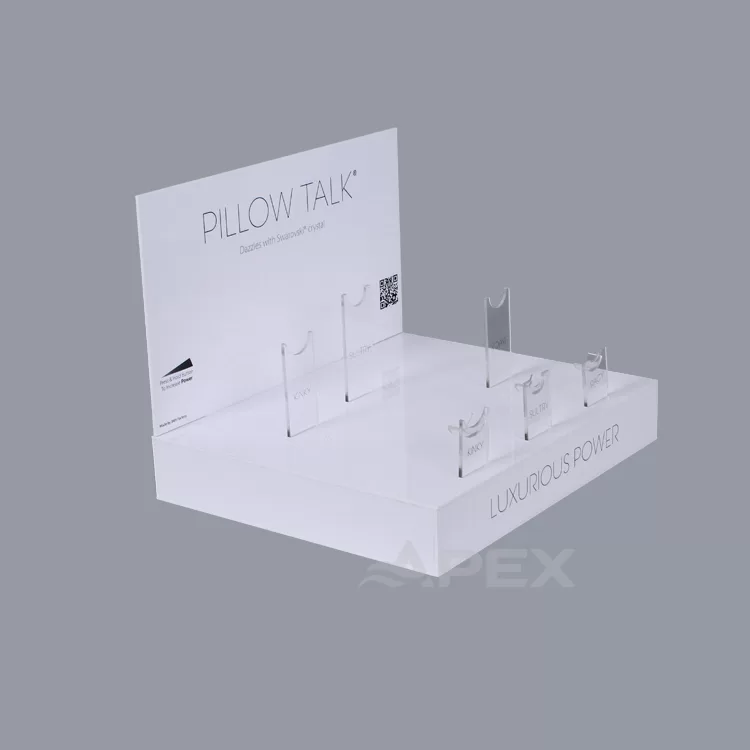White Custom Adult Store Acrylic Sex Toy Display Stand