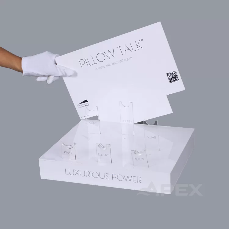 White Custom Adult Store Acrylic Sex Toy Display Stand