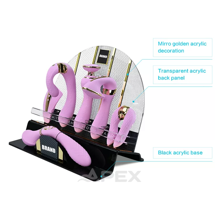 Sex Toy Acrylic Desktop Display Stand With Anti-Theft Rope