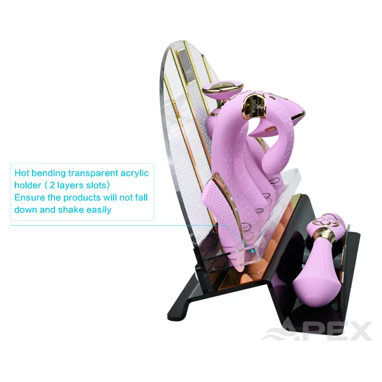 Sex Toy Acrylic Desktop Display Stand With Anti-Theft Rope