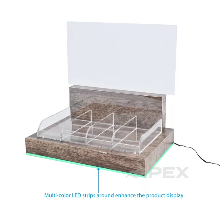 Multi-color Led Light Base Acrylic Product Display Stand