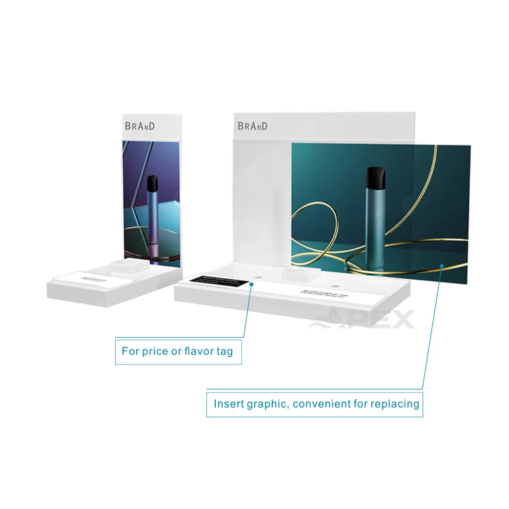 Flat Packaging Acrylic Counter Top Display Stands For Vapes