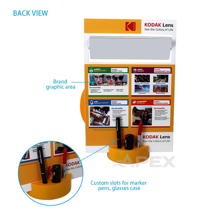 Custom Logo Sunglasse Eyewear Displays Stand With Mirror