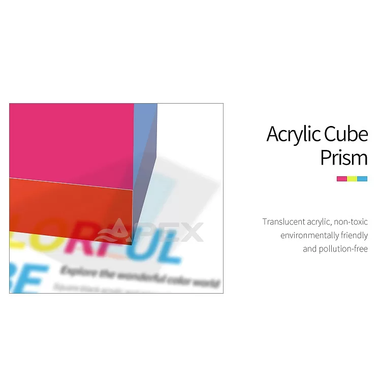 Transparent Cyan Magenta Yellow Multi Color Acrylic Cube