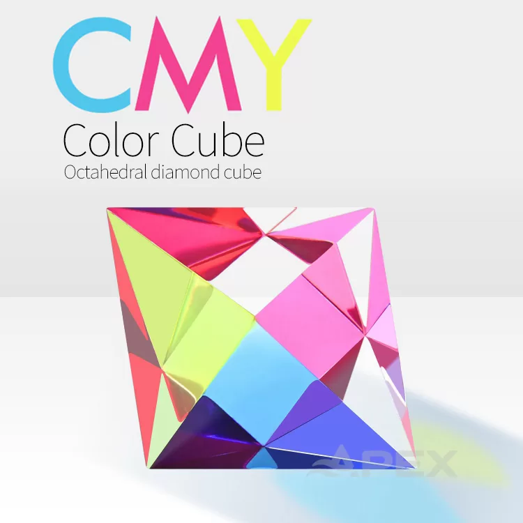 Creative Gifts Small Octahedron CMY Acrylic Cube For Kids Toy