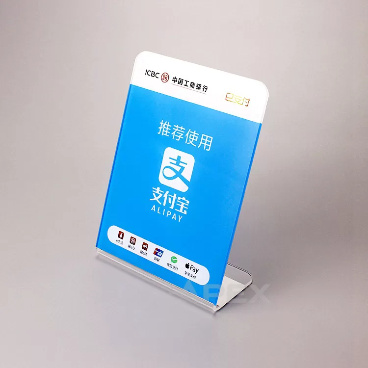 Custom Printing Desktop Slant Back Acrylic Sign Holder