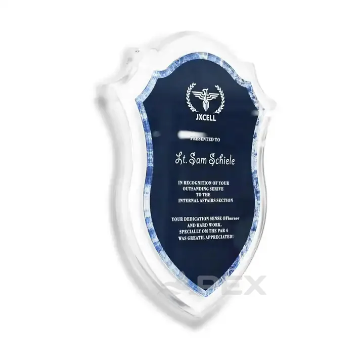 Shield Acrylic Trophy Awards Custom Wall Mounted
