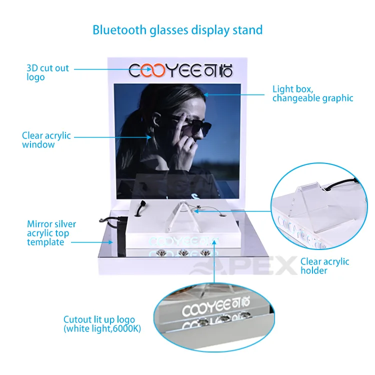 Smart Audio Eyewear Glasses Display Acrylic Eyewear Display