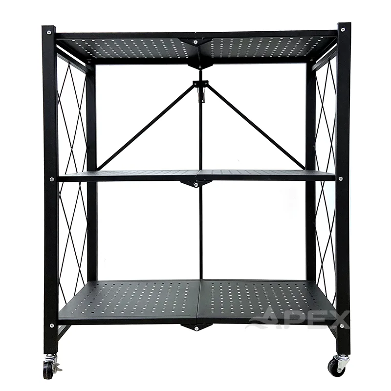 High Quality Folding Metal Display Stand With Wheel