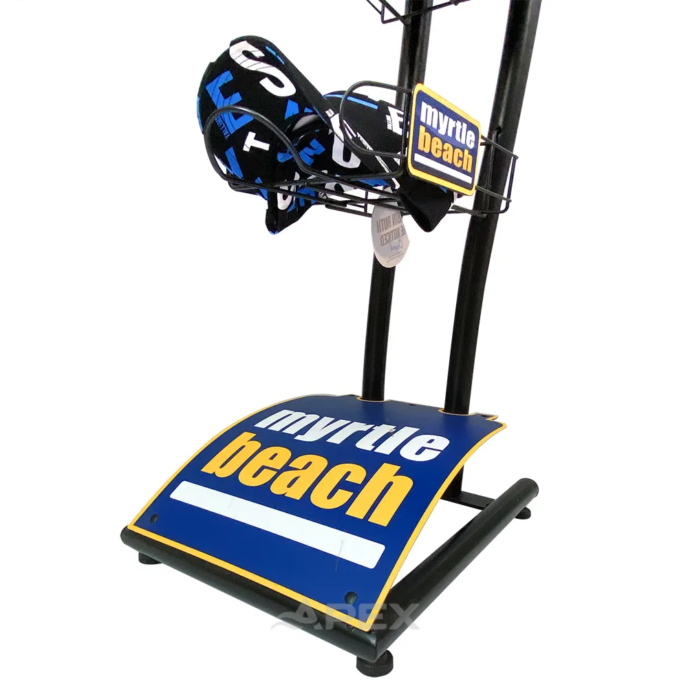 Customized Hat Display Stand Retail Store Metal Cap Display Rack