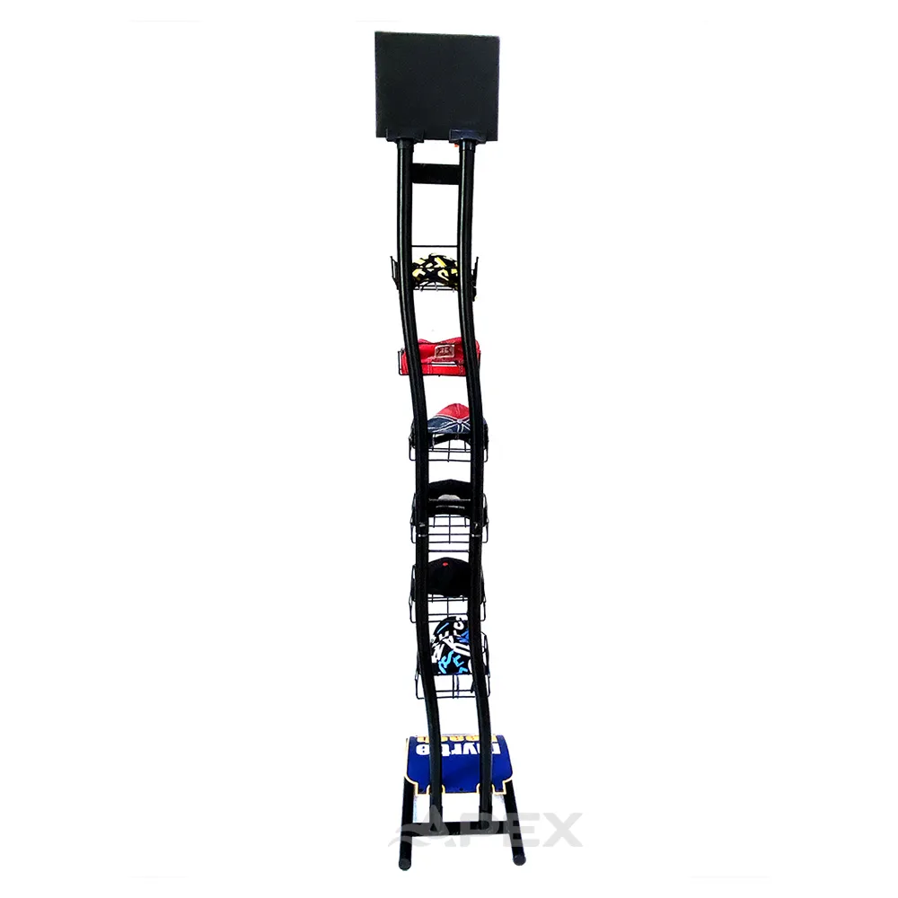 Customized Hat Display Stand Retail Store Metal Cap Display Rack