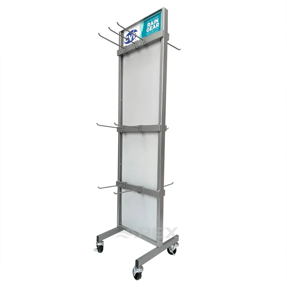 Universal Retail Shop Metal Umbrellas Display Stand With Wheel