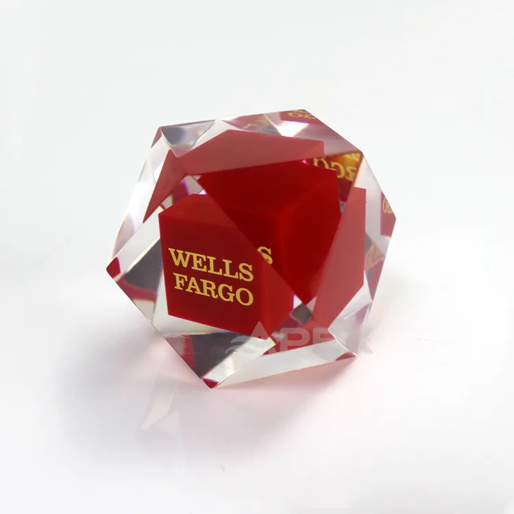Wholesale Souvenir Gift 14 Facets Custom Acrylic Blocks