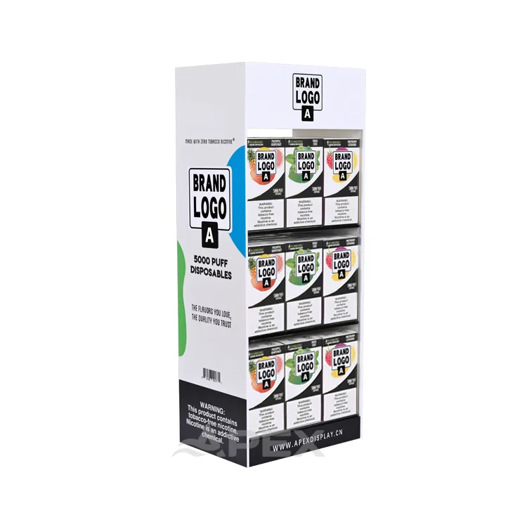 Countertop 3-layer Acrylic Smoke Shop Display Vaporizer Display Rack