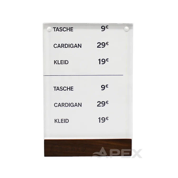 High Quality Tabletop Menu Sign Holder Magnetic Acrylic Sign Holder