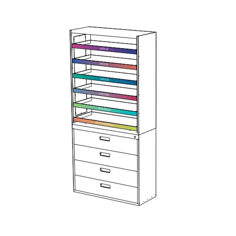 Custom Metal RGB Led Light Metal Floor Standing Display Cabinet