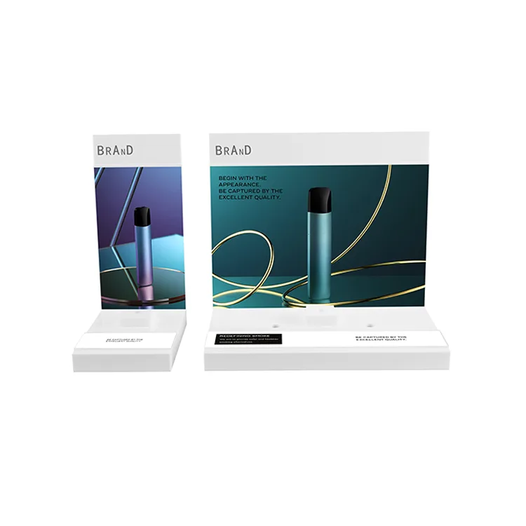 Acrylic Vape Display Stand L Shape White Countertop Sample Station