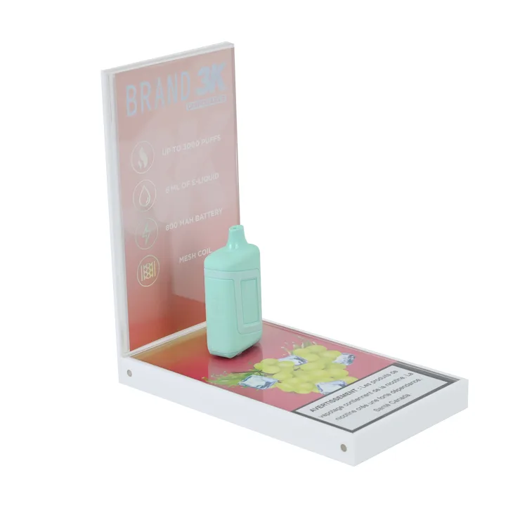 L-formet topp Glorifier akryl vape display stativ