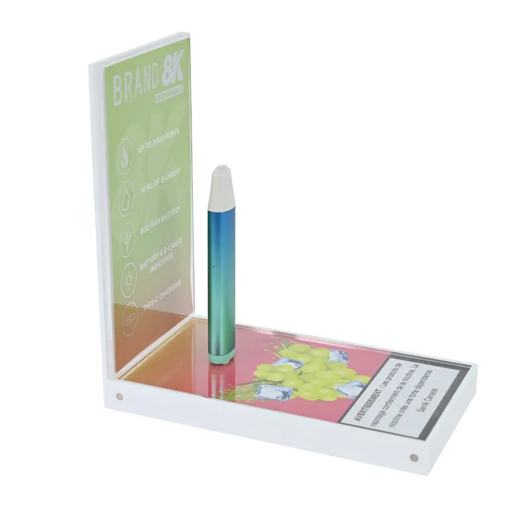 L-formet topp Glorifier akryl vape display stativ