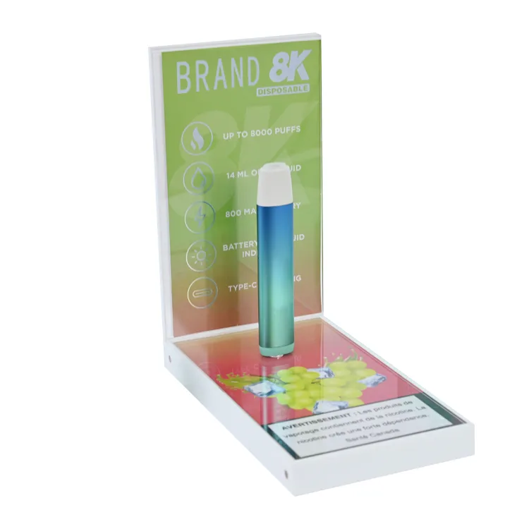 L-formet topp Glorifier akryl vape display stativ