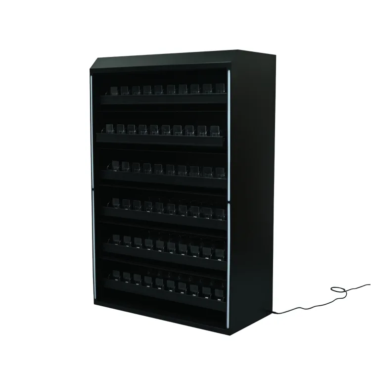 Kilitli Kapı Metal Elektronik Sigara Teşhir Standı RGB LED Vape Teşhir Rafı