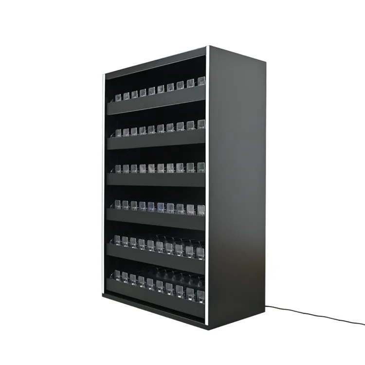 6 Tiers Metal Smoke Display Stand with RGB Led for Smoke Shop