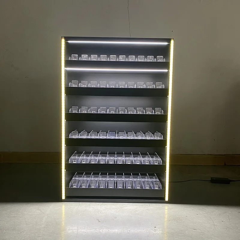 6 Tiers Metal Smoke Display Stand with RGB Led for Smoke Shop
