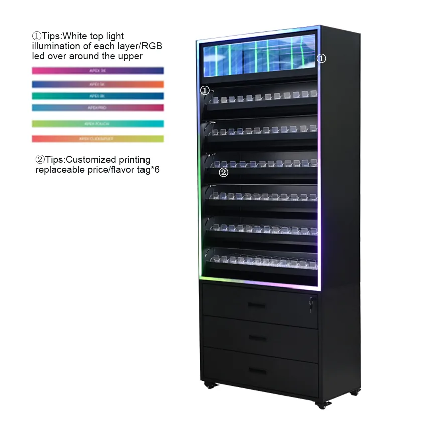 Floor Standing Interlock Door Metal Smoke Display Stand