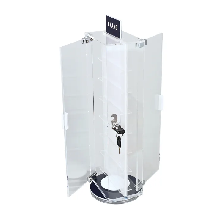 360 Degree Rotating Jewelry Display Stand Acrylic Turntable Display Racks