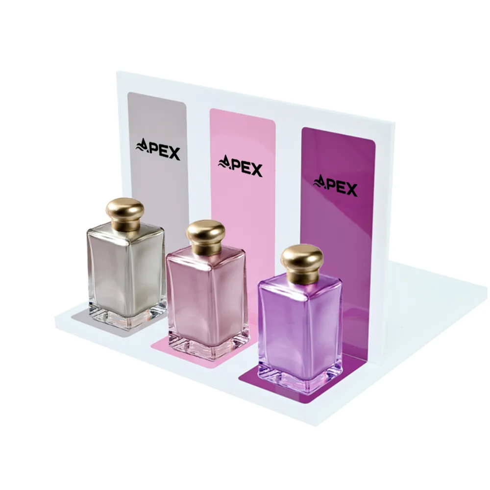 T Shape Acrylic Fragrance Display Stand Perfume Oil Display Rack