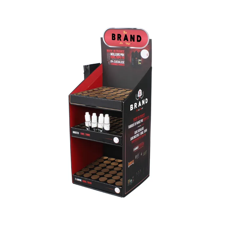 Customized E-cigarette Liquid Bottle Paper Cardboard Counter Display Stand