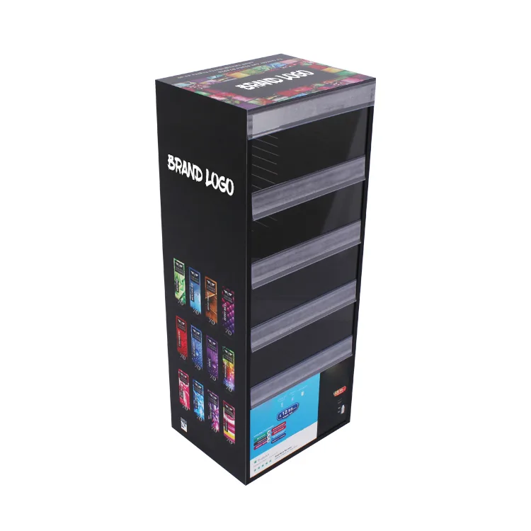 4 Layers Black Acrylic Tobacco Countertop Display Stand for Smoke Store