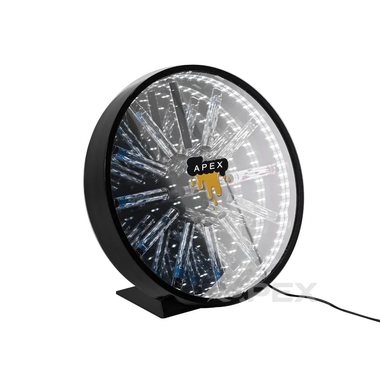 Infinite Reflection Vape Display Stand Counter Top LED Acrylic Display