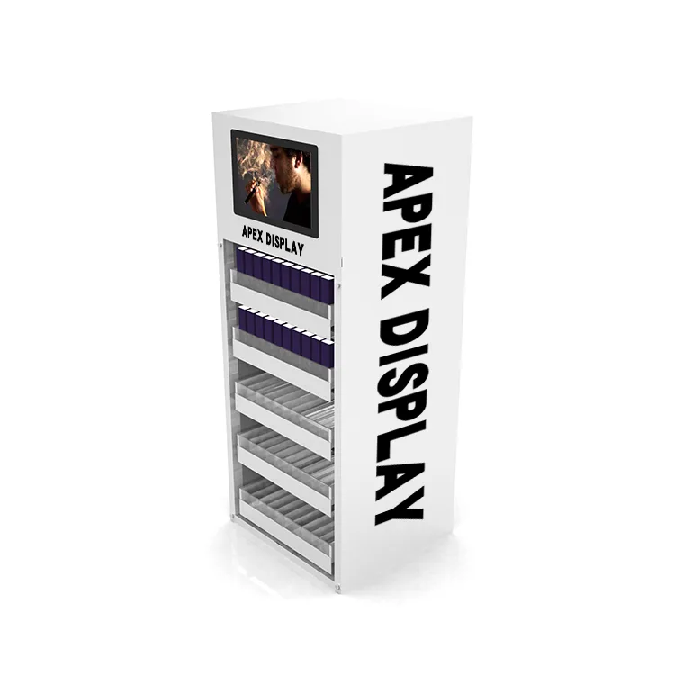 5 Tiers Metal Tobacco Display Stand LCD Screen Display Rack