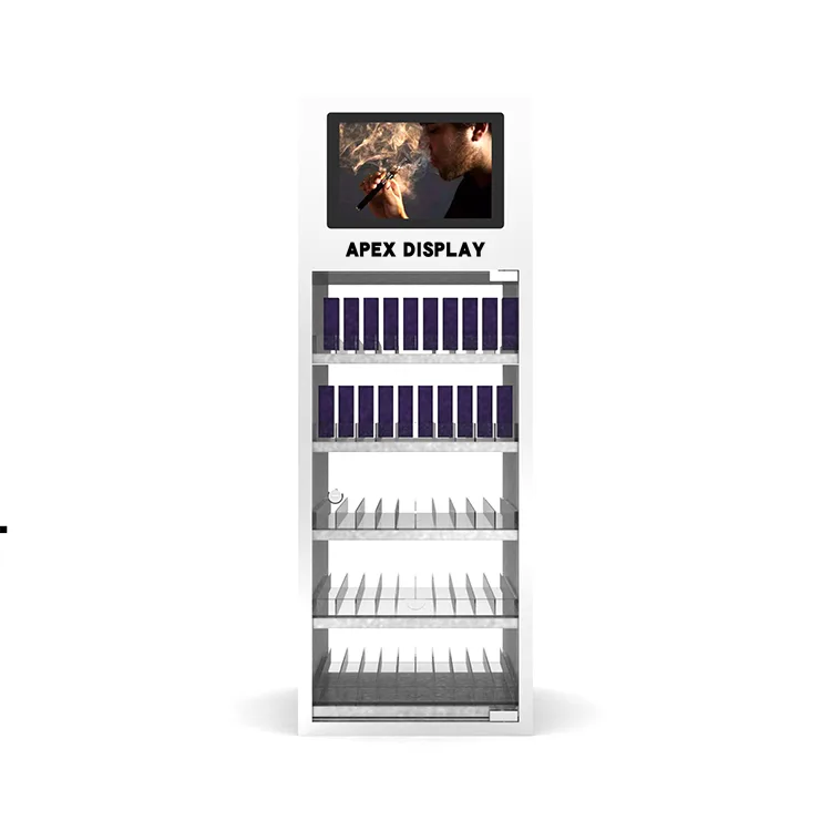 5 Tiers Metal Tobacco Display Stand LCD Screen Display Rack