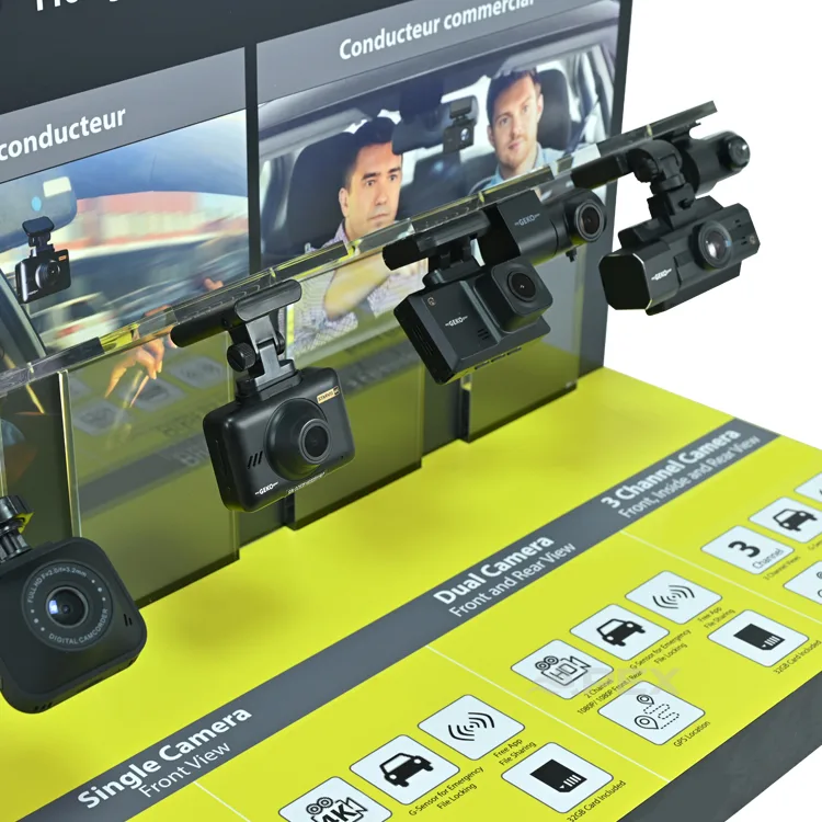 Classic L Shape Acrylic Driving Recorder Tachograph Countertop Display Rack