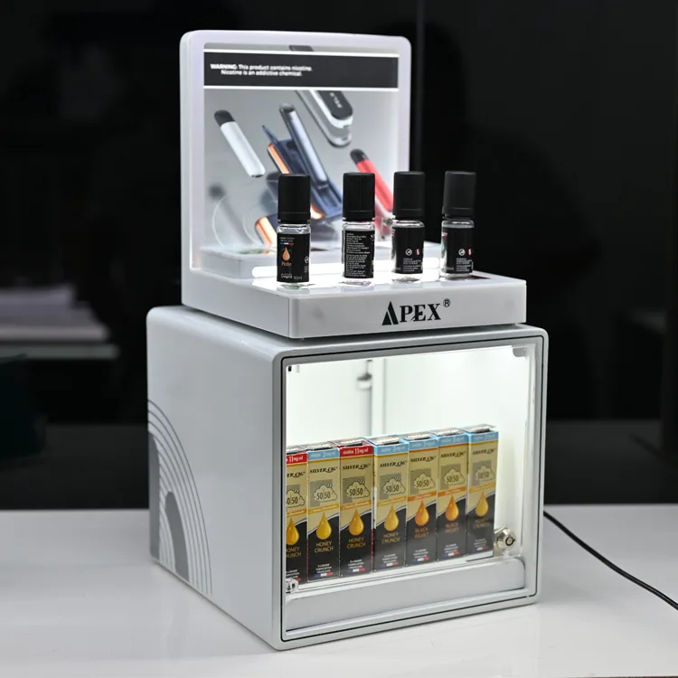 White Metal Counter Top Display Countertop Display with LED for Vape