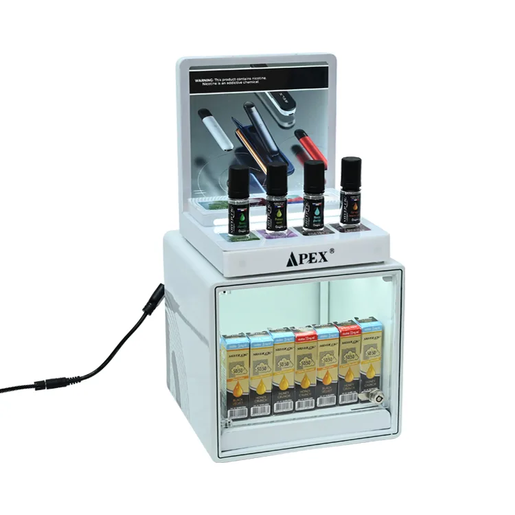 APEX White Metal Counter Top Display Countertop Display with LED for Vape