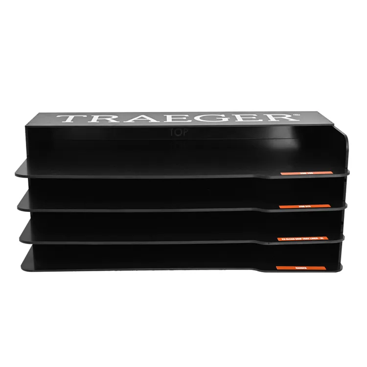 Custom 4 Layers Black Countertop Food Baking Drip Tray Display Rack