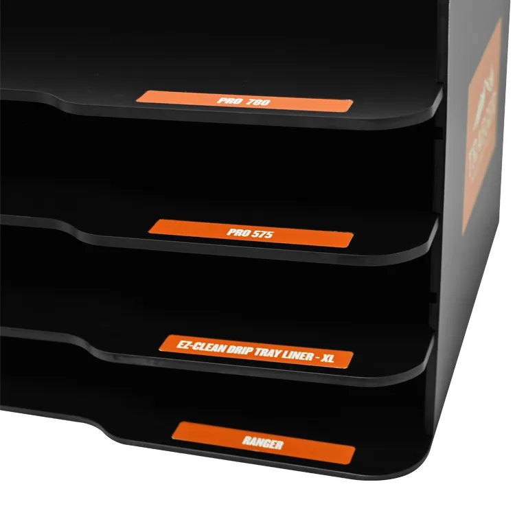 Custom 4 Layers Black Countertop Food Baking Drip Tray Display Rack