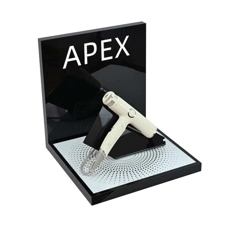 L Shape Hairdrier Sample Station Acrylic Countertop Display Stand