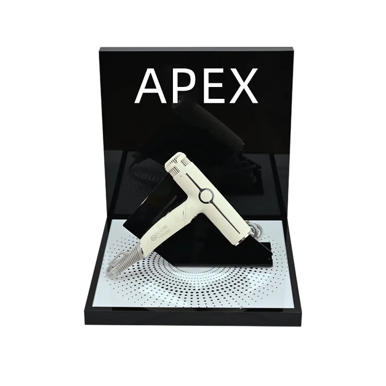 L Shape Hairdrier Sample Station Acrylic Countertop Display Stand