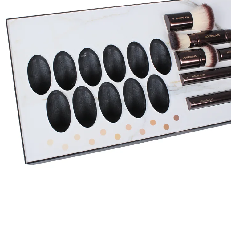 Custom Acrylic Countertop Cosmetics Skincare Display Rack with Metal